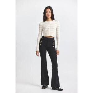 Derek Lam 10 Crosby Robertson Embellished Twill Trouser Pants in Black 8